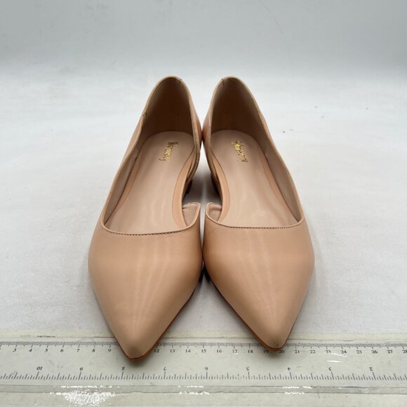 Wansseny Nude Pointed Toe D'Orsay Comfy Insole Slip on Daily Commuting Shoes - Picture 3 of 8